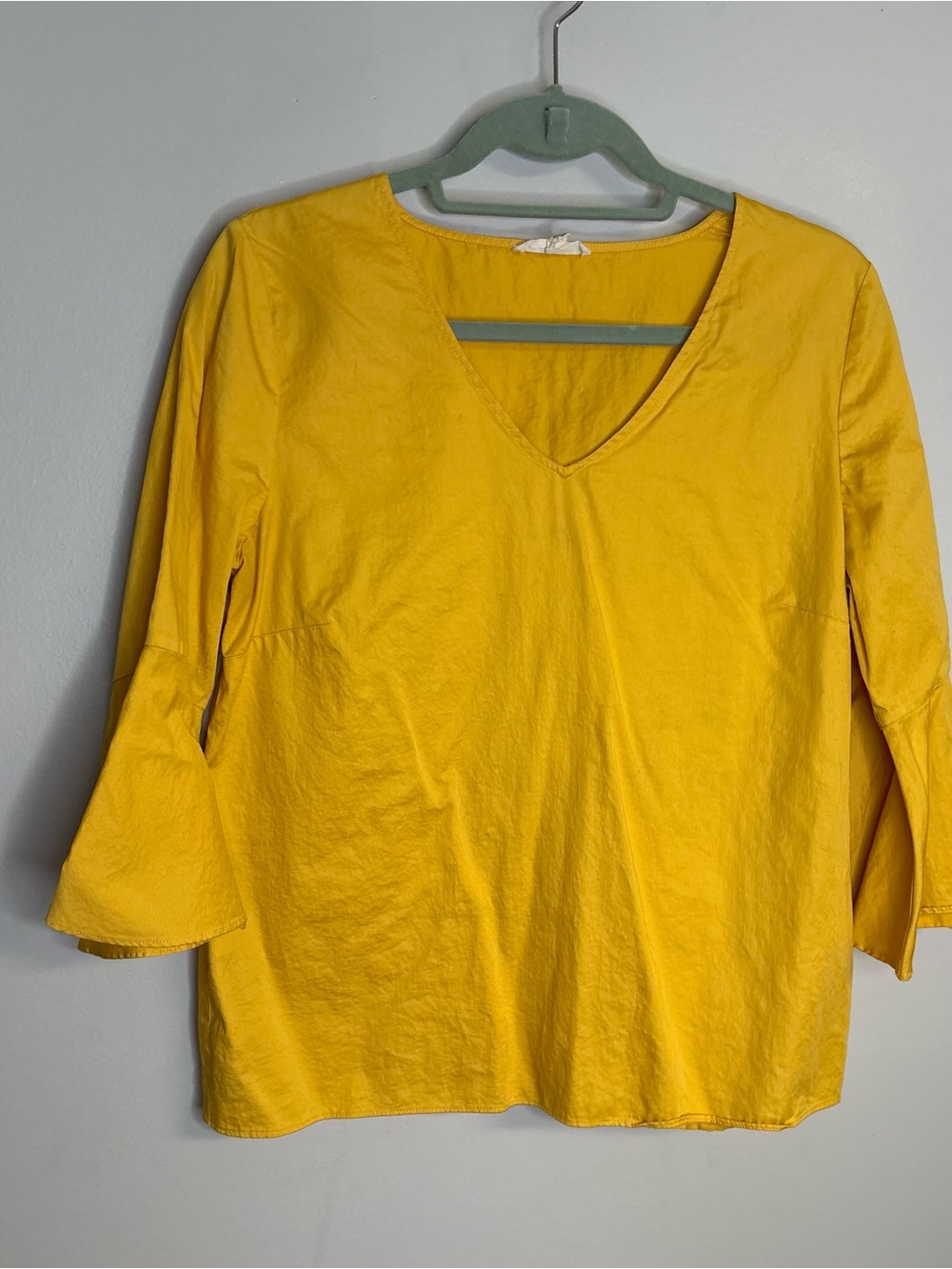 Jane and Delancey Mustard V-Neck Bell Sleeve Top
